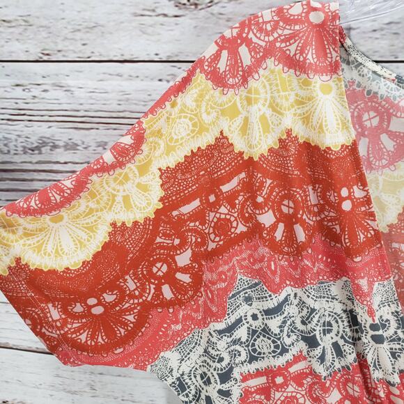 BCBGMAXAZRIA Women's Tereza Surplice Neck Faux Wrap Dress Size Large - Picture 13 of 14